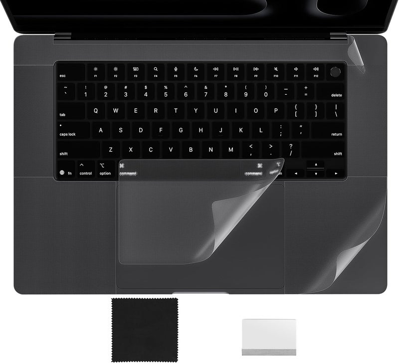 imComor Palm Rest Cover Skin Compatible with 2025 2024 2023 MacBook Pro 16 Inch M4 M3 Chip A3403 A3186 A2991 Trackpad Protector Touch Pad Cover Skin, Apple MacBook Pro 16" Accessories, Clear (4-Piece) - Image 1